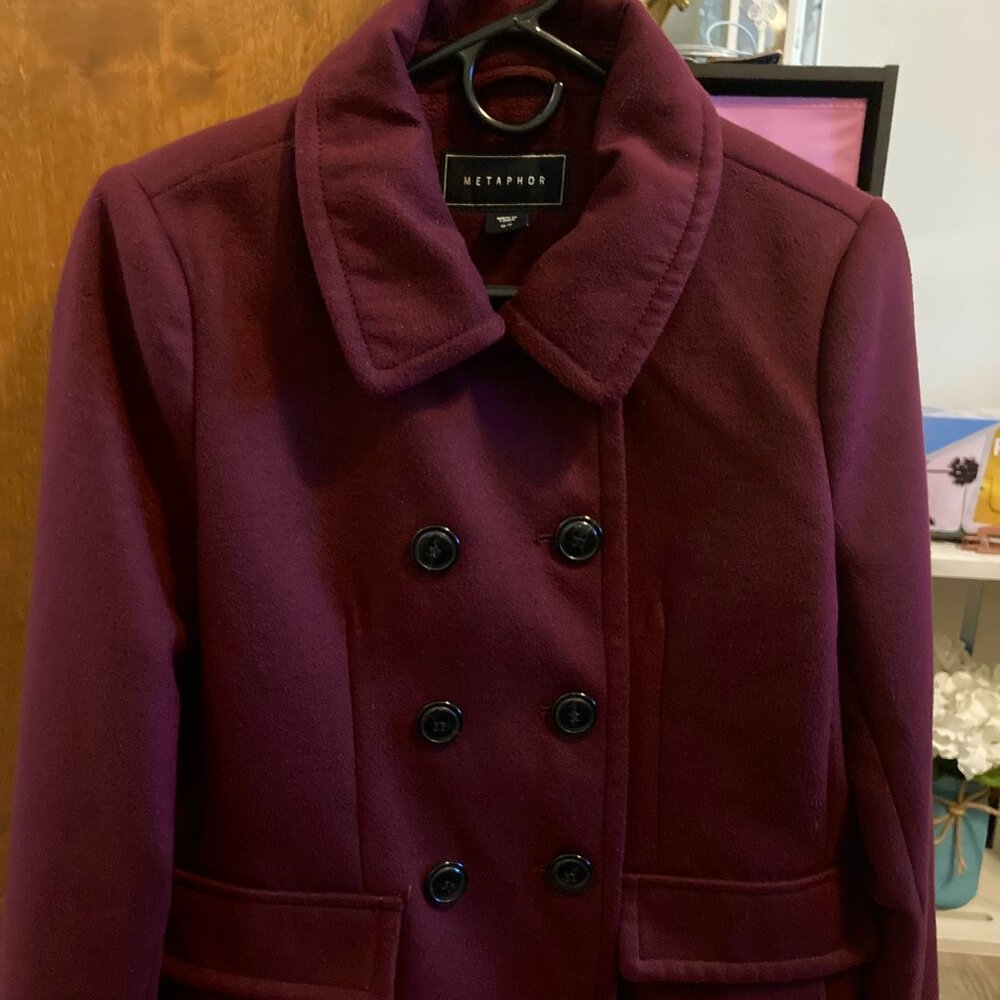 Metaphor Maroon Removable Hood Coat